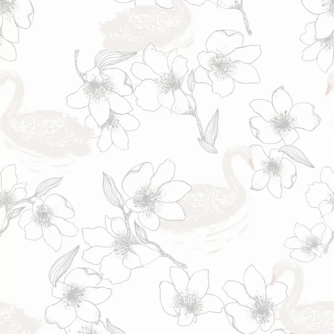 Papel pintado Cisnes blanco