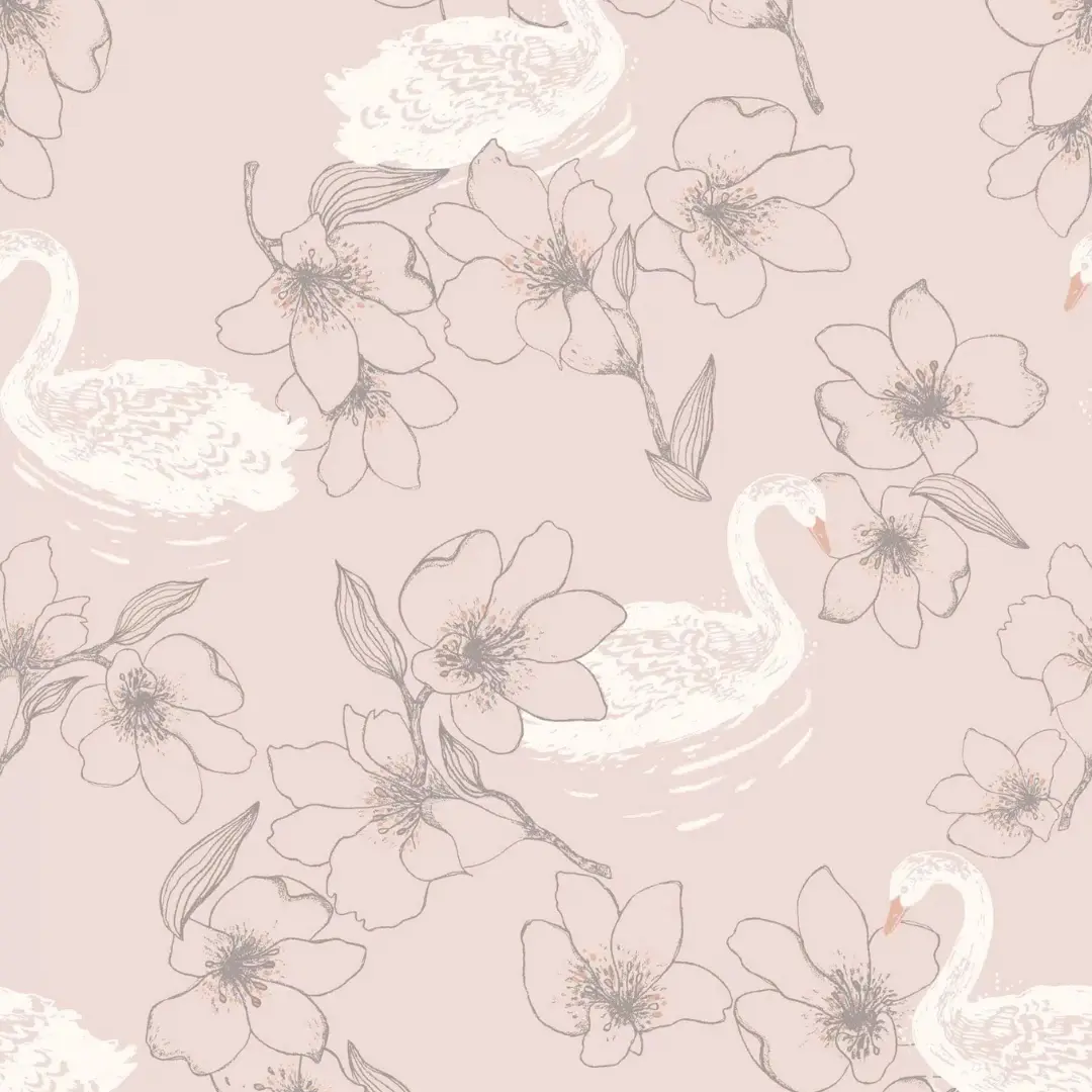 Papel pintado Cisnes rosa