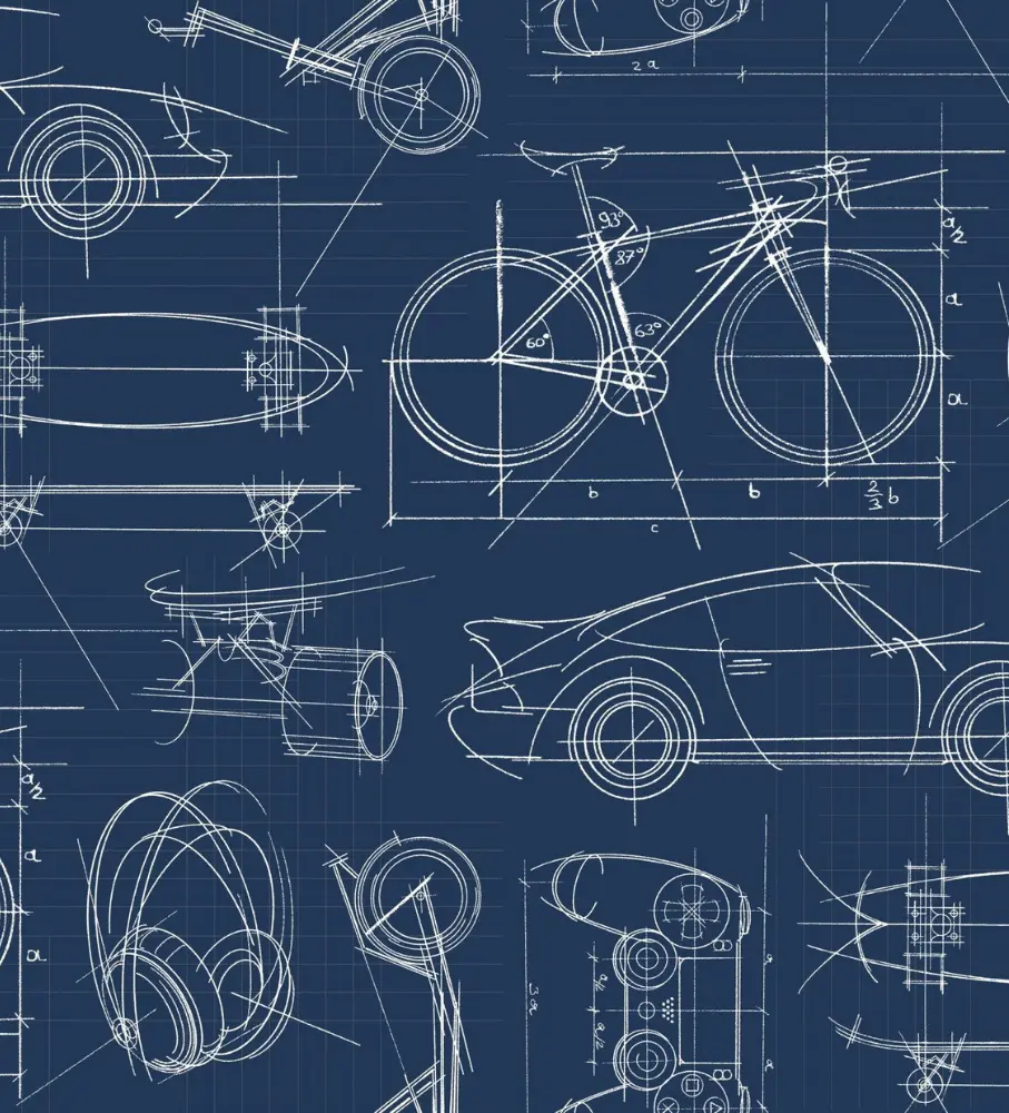 Papel pintado blueprint industrial